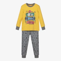 Boboli Yellow & Grey Cotton Pyjamas
