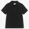 BOSS Boys Black Cotton Logo Polo Shirt