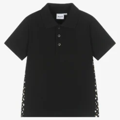 BOSS Boys Black Cotton Logo Polo Shirt