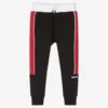 BOSS Boys Black & Red Logo Joggers