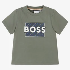 BOSS Boys Green Cotton Logo T-Shirt