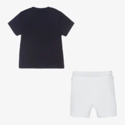 BOSS Boys Navy Blue & White Cotton Shorts Set -Outlet Little Gents Set Store boss boys navy blue white cotton shorts set 504663 f5bbb2ae44a6bc1955e0b2abbef07270fe937b08