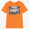 BOSS Boys Orange Cotton Logo T-Shirt