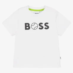 BOSS Boys White Sporty Logo T-Shirt