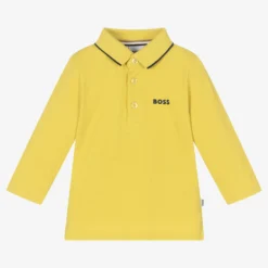 BOSS Boys Yellow Logo Polo Shirt