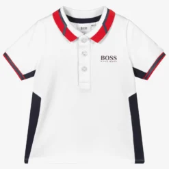 BOSS Boys White Logo Polo Shirt