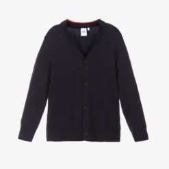 BOSS Navy Blue Cotton Cardigan