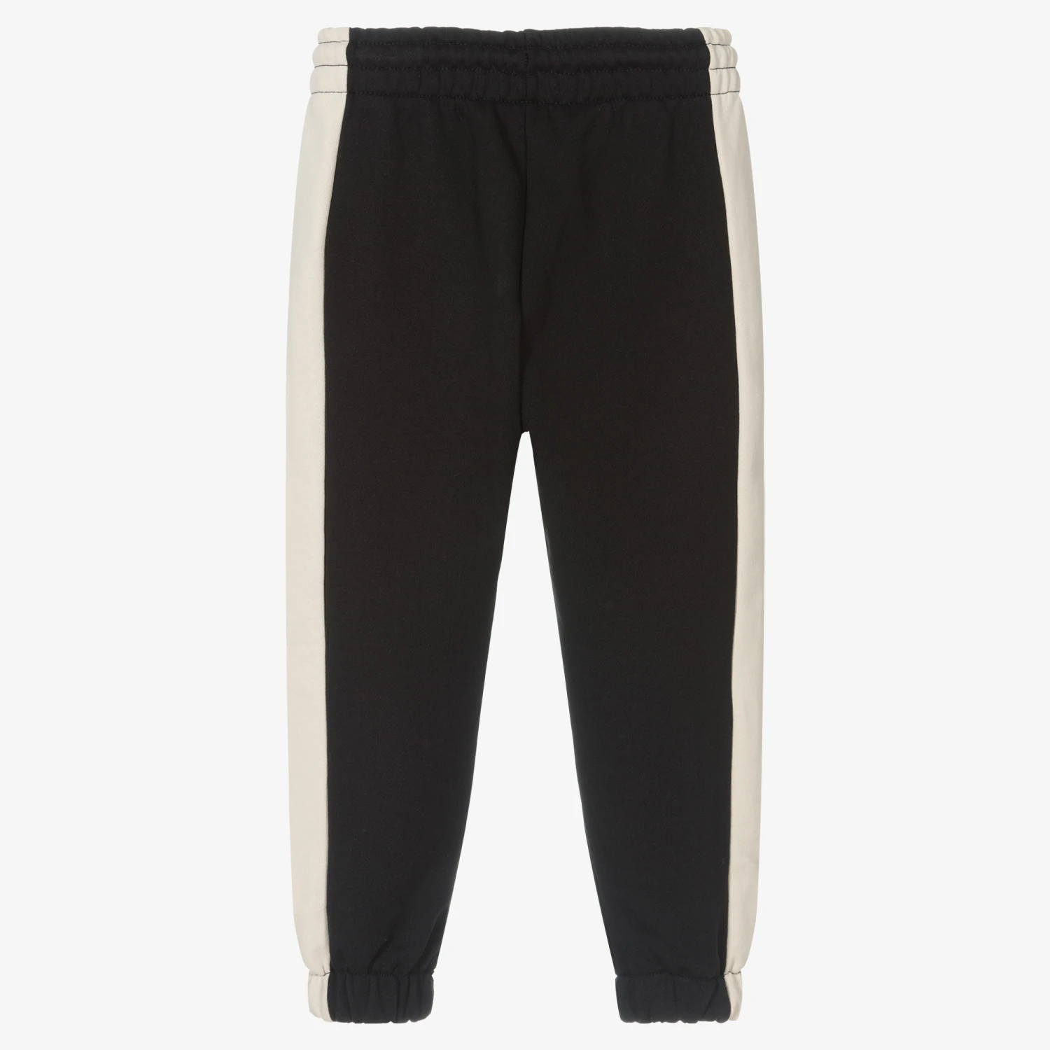 Calvin Klein Jeans Black & Beige Cotton Joggers 2 Calvin Klein Jeans Black & Beige Cotton Joggers - Image 2