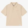 Calvin Klein Jeans Boys Beige Cotton Piqué Polo Shirt