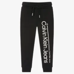 Calvin Klein Jeans Boys Black Logo Joggers