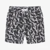 Calvin Klein Boys Black Monogram Logo Swim Shorts