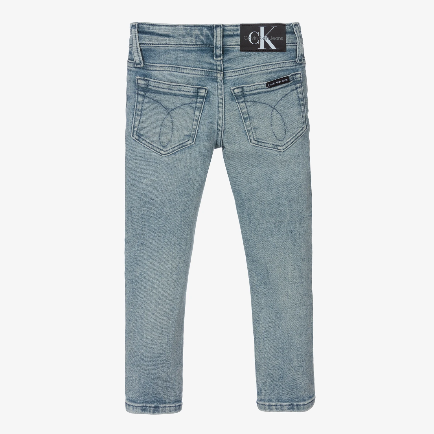 Calvin Klein Jeans Boys Blue Slim Fit Denim Jeans 2 Calvin Klein Jeans Boys Blue Slim Fit Denim Jeans - Image 2