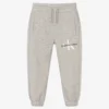 Calvin Klein Jeans Boys Grey Cotton Logo Joggers