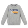 Calvin Klein Jeans Boys Grey Knitted Logo Sweater