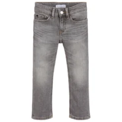 Calvin Klein Jeans Boys Grey Slim-Fit Denim Jeans