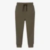 Calvin Klein Jeans Boys Khaki Green Logo Joggers