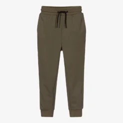Calvin Klein Jeans Boys Khaki Green Logo Joggers