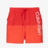 Calvin Klein Boys Red Logo Swim Shorts