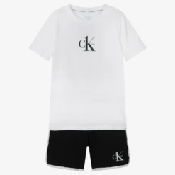 Calvin Klein Boys White & Black Pyjamas