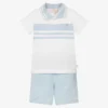 Caramelo Kids Boys Blue Cotton Shorts Set