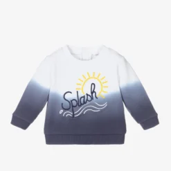 Carrement Beau Carrément Beau Blue & White Cotton Sweatshirt