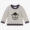Carrement Beau Carrément Beau Boys Grey Knit Teddy Sweater