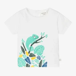 Carrement Beau Carrément Beau Boys White Cotton Chameleon T-shirt