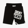 DKNY Black Cotton Logo Shorts