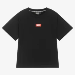 DKNY Black Logo Cotton T-Shirt