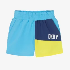DKNY Boys Blue Colourblock Swim Shorts