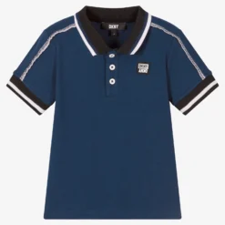 DKNY Boys Blue Cotton Piqué Polo Shirt