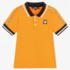 DKNY Boys Orange Cotton Piqué Polo Shirt