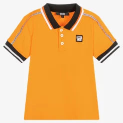 DKNY Boys Orange Cotton Piqué Polo Shirt
