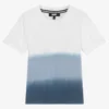 DKNY Boys White & Blue Dip-Dye T-Shirt