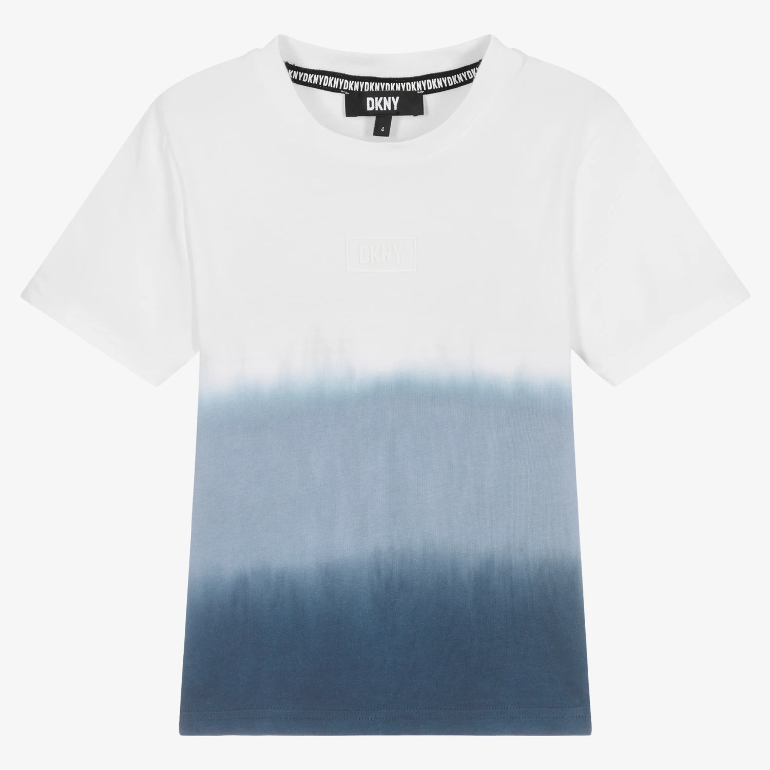 DKNY Boys White & Blue Dip-Dye T-Shirt 1 DKNY Boys White & Blue Dip-Dye T-Shirt