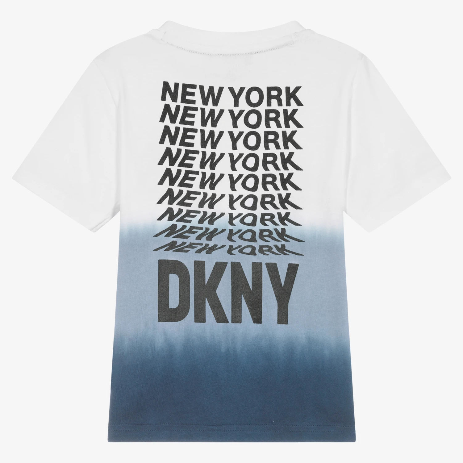 DKNY Boys White & Blue Dip-Dye T-Shirt 3 DKNY Boys White & Blue Dip-Dye T-Shirt - Image 3