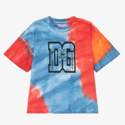 Dolce & Gabbana Blue & Red Tie-Dye T-Shirt