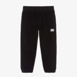 Dolce & Gabbana Boys Black Terry Cotton Joggers