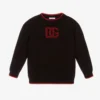 Dolce & Gabbana Boys Black Wool Logo Sweater