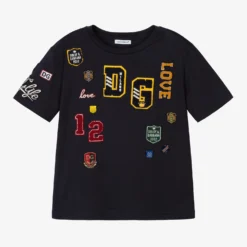 Dolce & Gabbana Boys Blue Badges T-Shirt