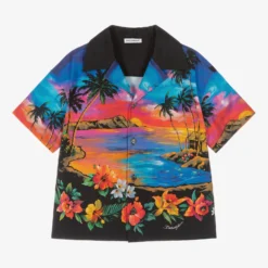Dolce & Gabbana Boys Blue & Black Hawaii Shirt