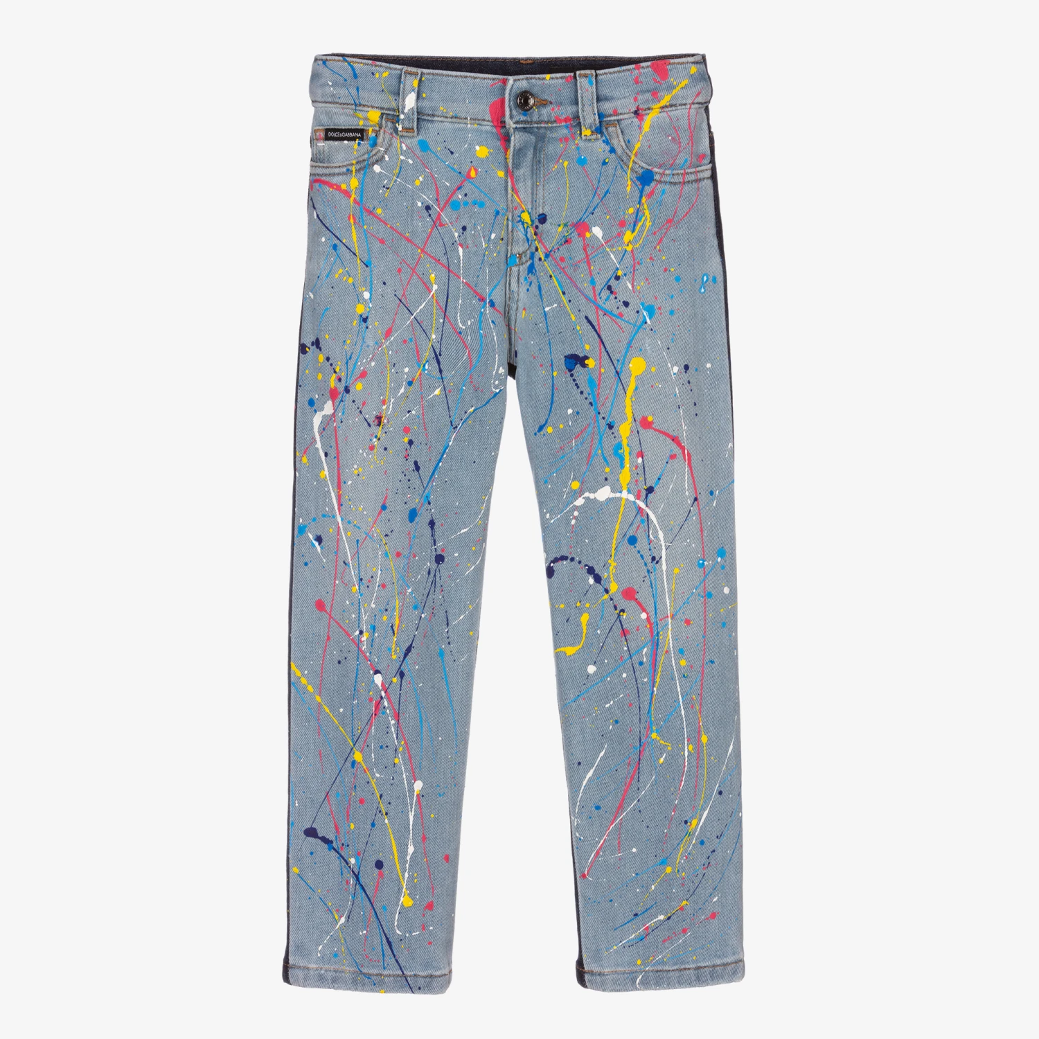 Dolce & Gabbana Boys Blue Colour Splash Jeans 1 Dolce & Gabbana Boys Blue Colour Splash Jeans