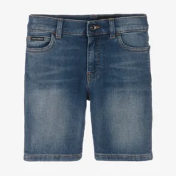 Dolce & Gabbana Boys Blue Cotton Denim Shorts