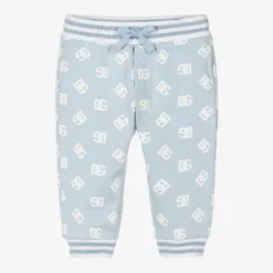 Dolce & Gabbana Boys Blue Cotton DG Logo Joggers