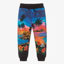 Dolce & Gabbana Boys Blue Cotton Hawaiian Joggers