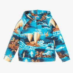 Dolce & Gabbana Boys Blue Hawaii Zip-Up Hoodie