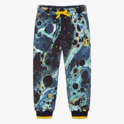 Dolce & Gabbana Boys Blue Marble Logo Joggers