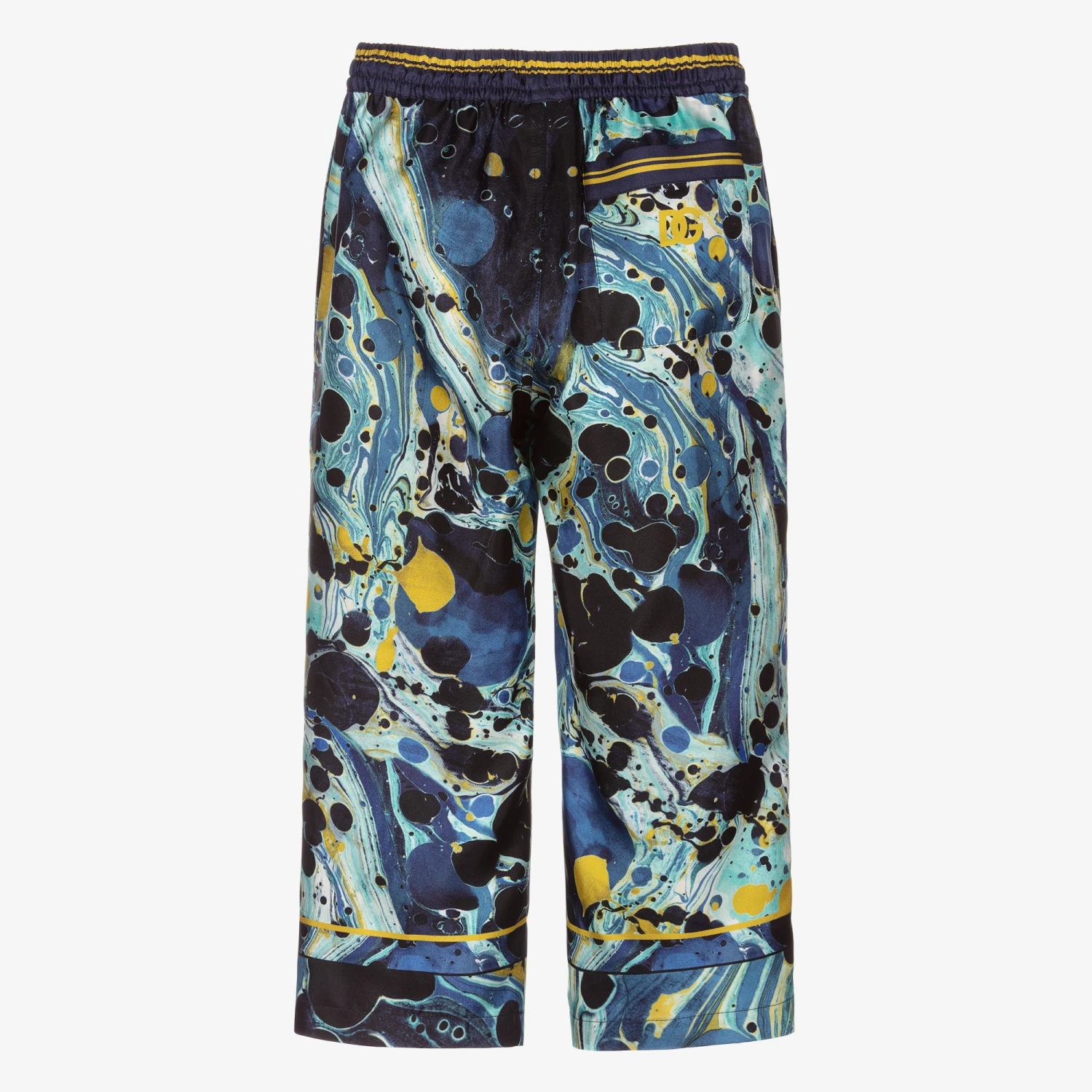Dolce & Gabbana Boys Blue Marble Silk Trousers 2 Dolce & Gabbana Boys Blue Marble Silk Trousers - Image 2