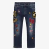 Dolce & Gabbana Boys Blue Patch Jeans