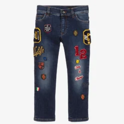 Dolce & Gabbana Boys Blue Patch Jeans